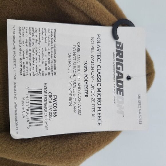 NWT Military Coyote Brown Polartec Classic Micro Fleece Watch Cap Beanie - Picture 3 of 4